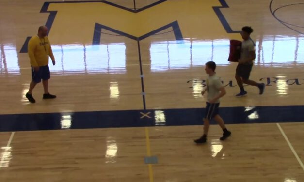 Down Block Drill for FB vs C Gap Defender- Middletown Area High School (PA)