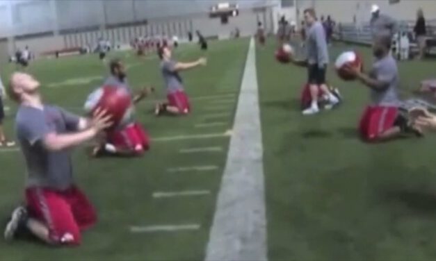 OL Kneel and Punch Drill with Med Ball